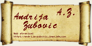 Andrija Zubović vizit kartica